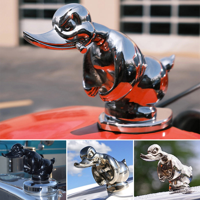Chrome-Finished Rubber Duck Car Ornament | Distinctive Vehicle Decor