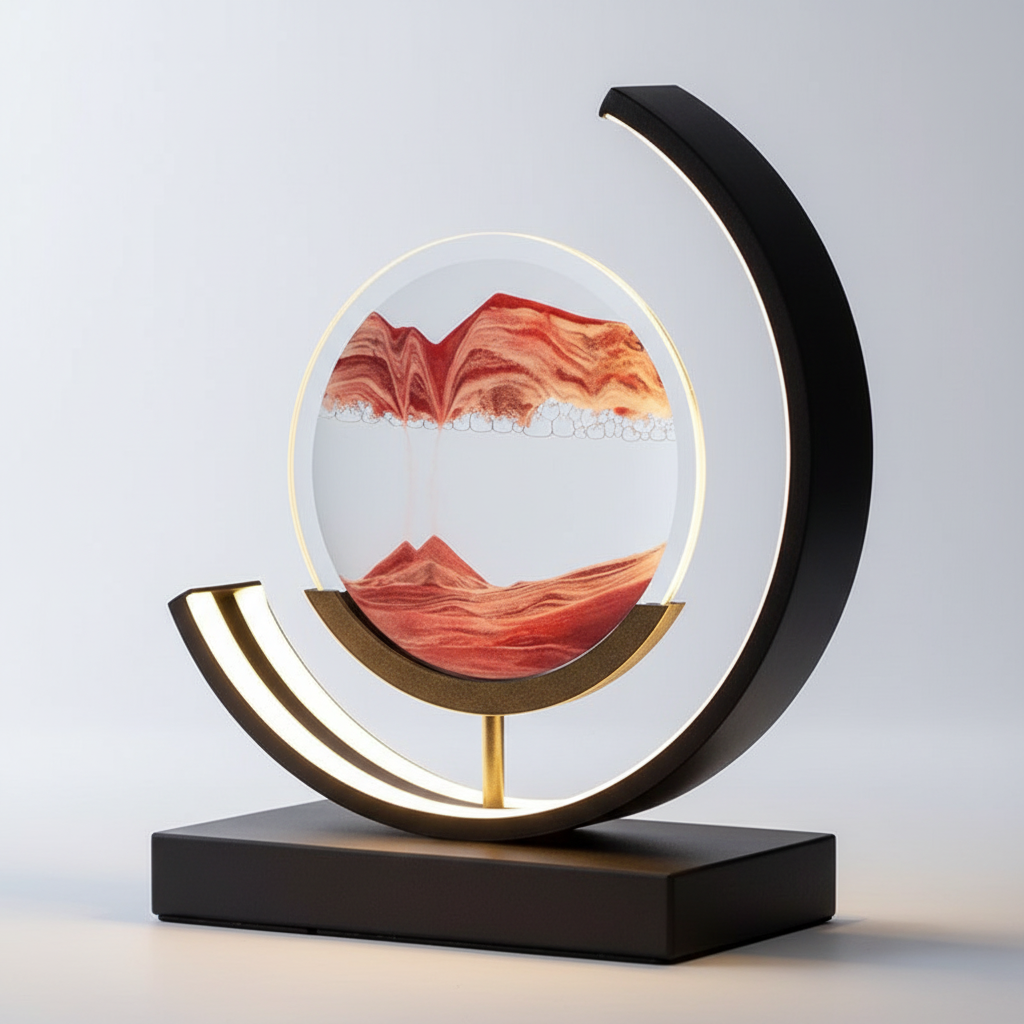 3D Sand Bowl Lamp with LED Light for a Calming Ambiance