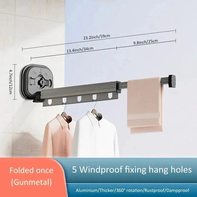 Space-Saving Wall-Mounted Dryer with Foldable Design for Compact Areas