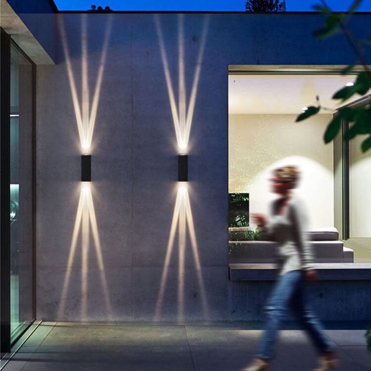 Contemporary Outdoor Wall Light with Dual Heads