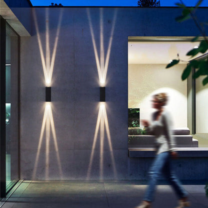 Contemporary Outdoor Wall Light with Dual Heads