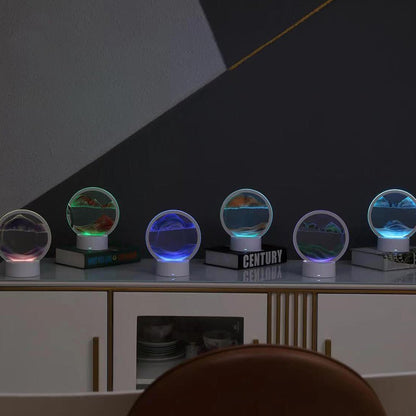 LED Light Round Sand Art Lamp – Relaxing Visuals for Contemporary Spaces
