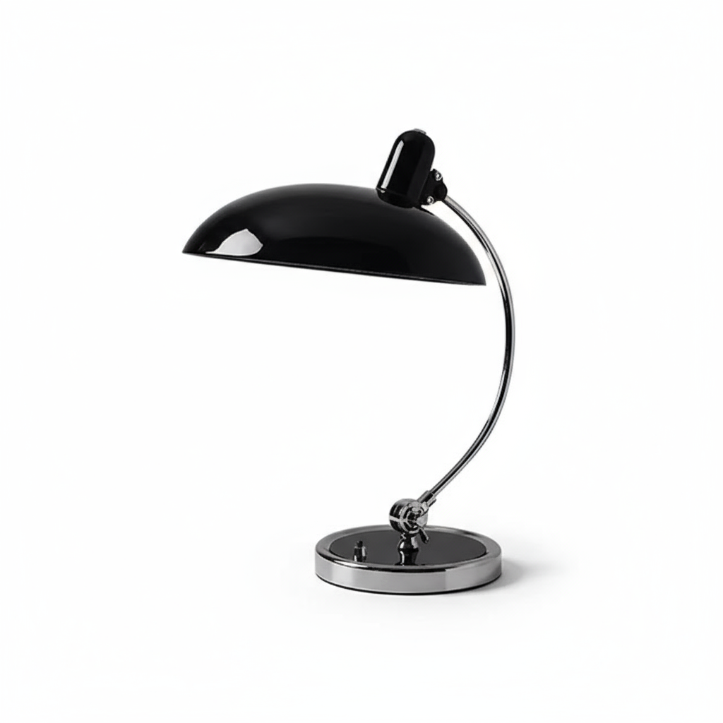 Curved Arm Desk Lamp in Scandinavian Minimalist Style