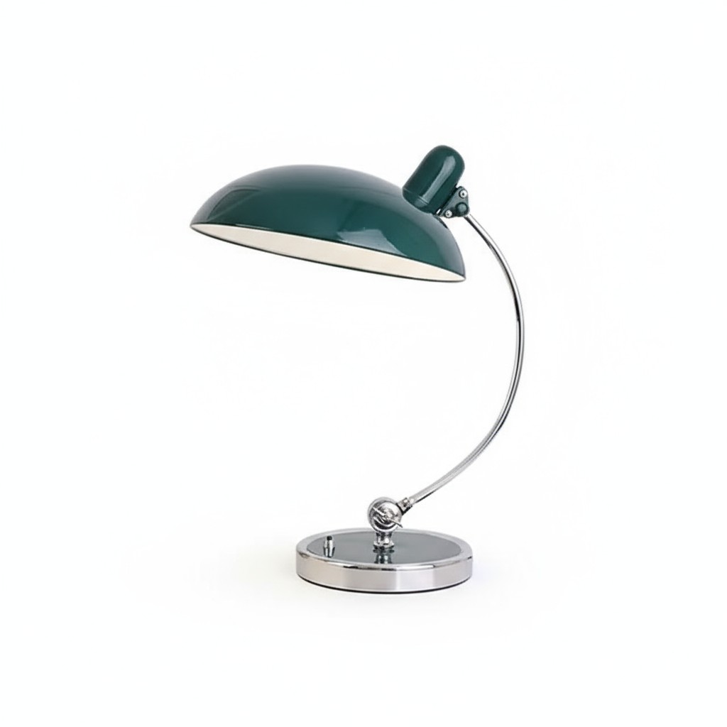 Curved Arm Desk Lamp in Scandinavian Minimalist Style