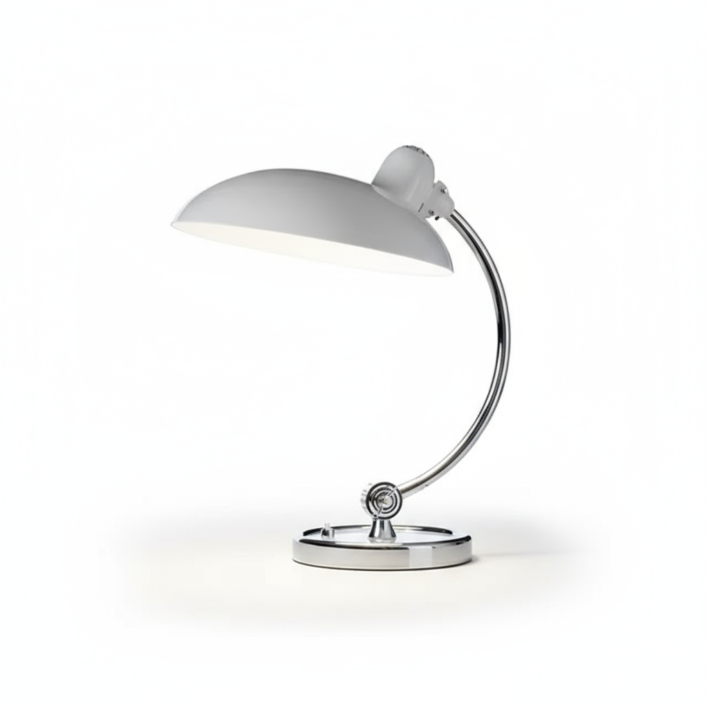 Curved Arm Desk Lamp in Scandinavian Minimalist Style