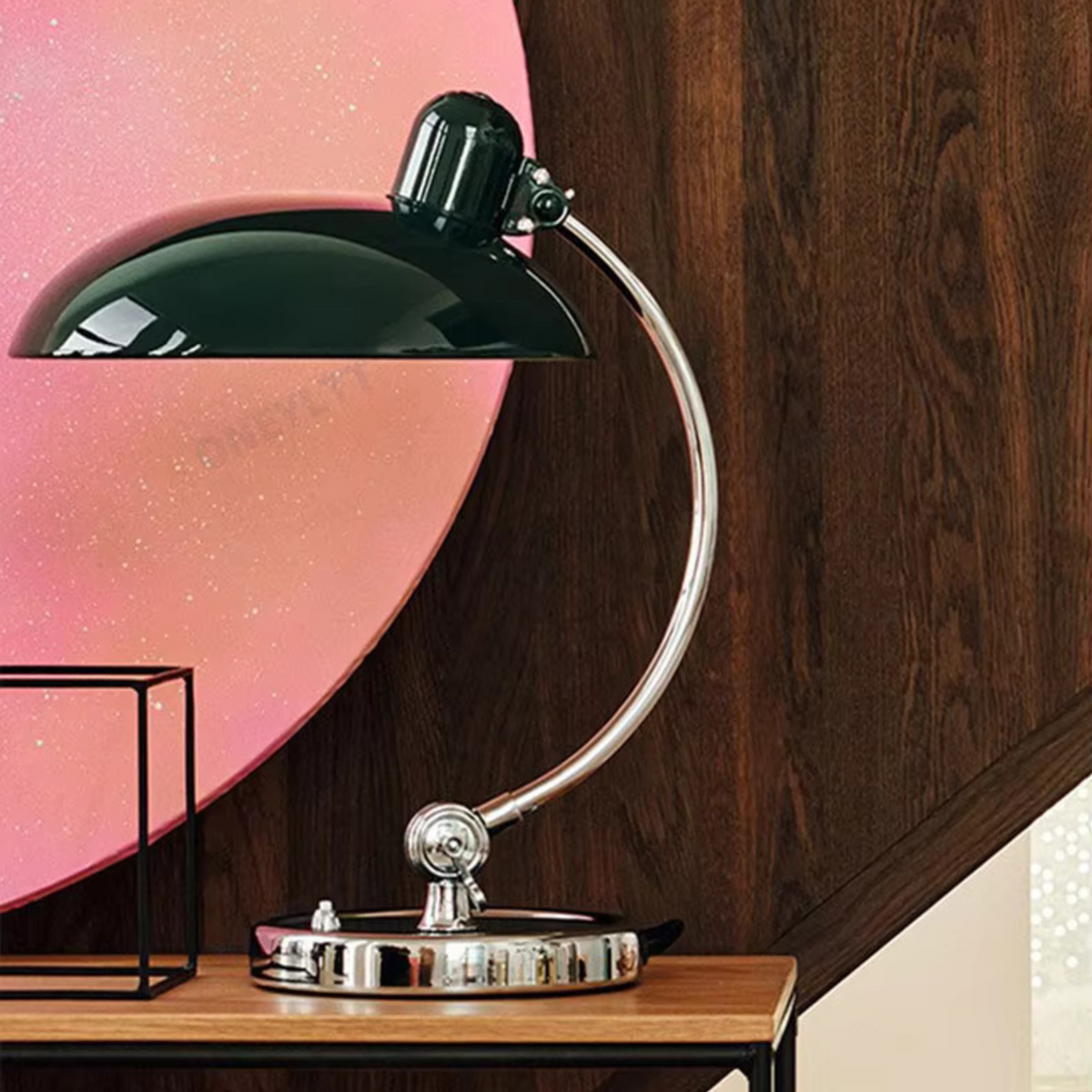 Curved Arm Desk Lamp in Scandinavian Minimalist Style