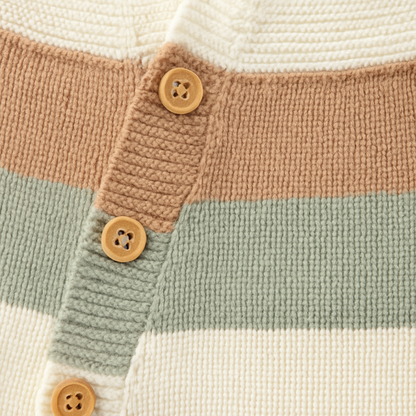 Soft Knit Baby Jumpsuit with Stripes
