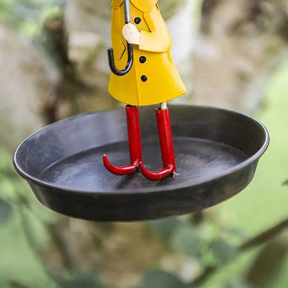 Charming Aviary Feeder with Raincoat Theme and Easy Fill Design