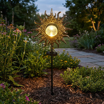 Solar-Powered Outdoor Pathway Light – Handcrafted Iron Design for Cozy Ambiance
