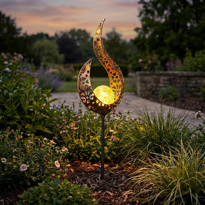 Solar-Powered Outdoor Pathway Light – Handcrafted Iron Design for Cozy Ambiance