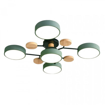 Round LED Ceiling Fixture in Mid-Century Style