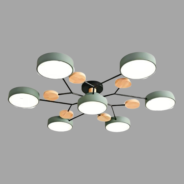 Round LED Ceiling Fixture in Mid-Century Style