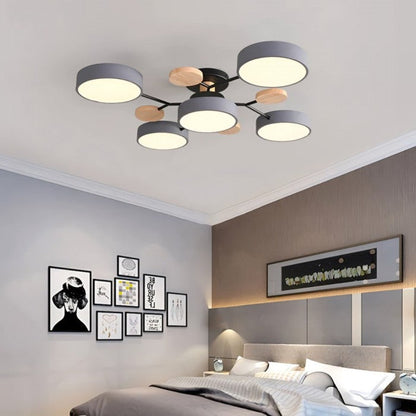 Round LED Ceiling Fixture in Mid-Century Style
