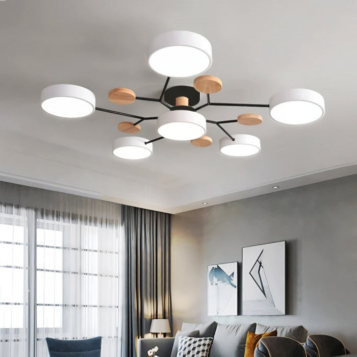 Round LED Ceiling Fixture in Mid-Century Style