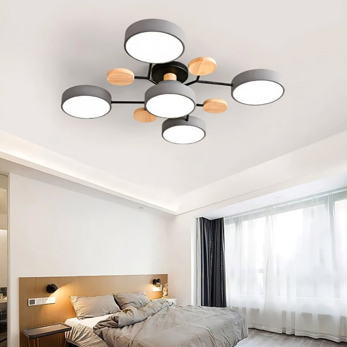 Round LED Ceiling Fixture in Mid-Century Style