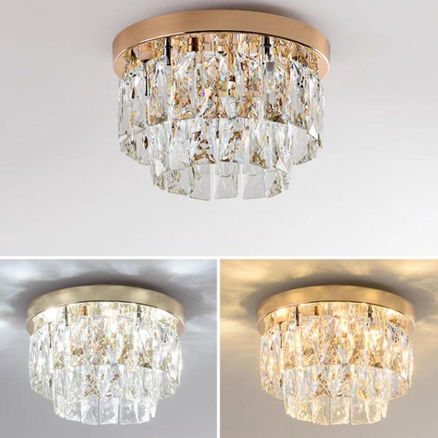 Ceiling Light Fixture in Art Deco Style with LED Illumination