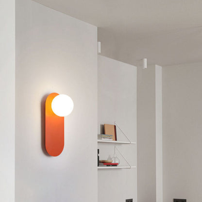 Contemporary Glass Wall Light with Orange Base – Chic Home Illumination
