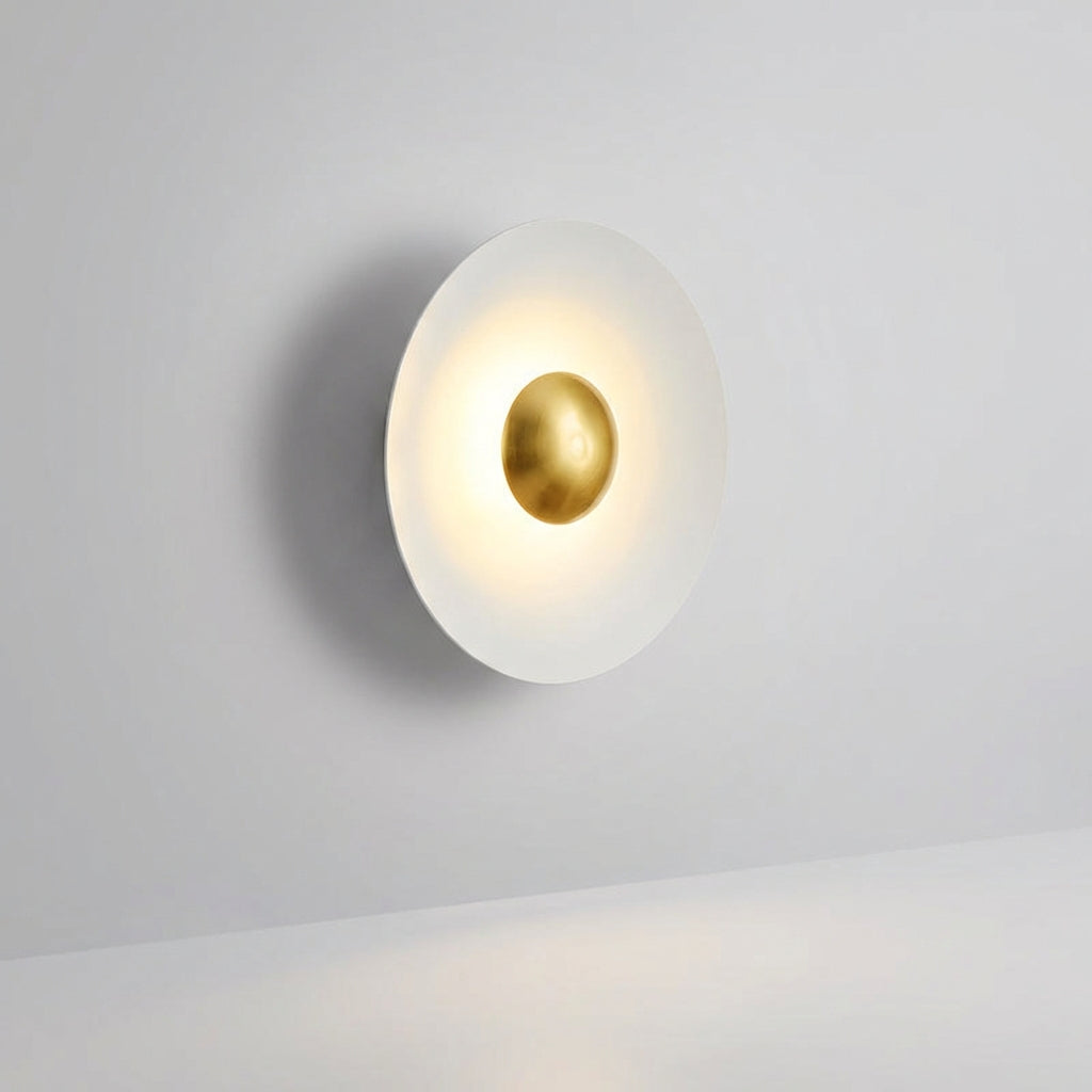 Gold Finish Round Wall Light with Integrated LED – Creates Warm Ambiance