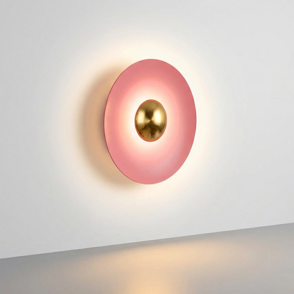 Gold Finish Round Wall Light with Integrated LED – Creates Warm Ambiance