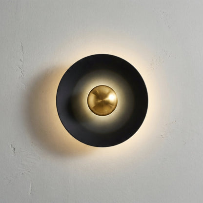 Gold Finish Round Wall Light with Integrated LED – Creates Warm Ambiance