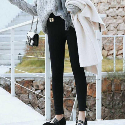 High Waisted Thermal Leggings for Women – Fleece Lined Ankle Length for Winter