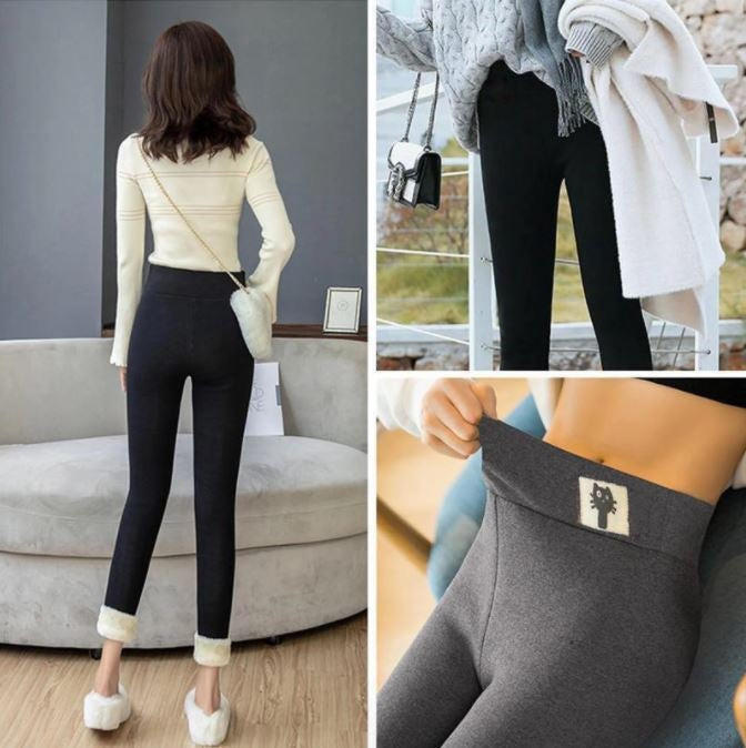 High Waisted Thermal Leggings for Women – Fleece Lined Ankle Length for Winter