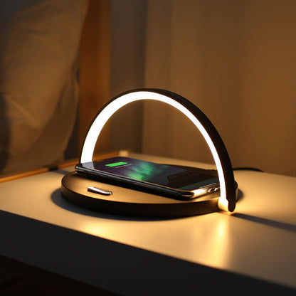 10W Qi Fast Charging Bedside Lamp with Warm White LED and 3000mAh Battery