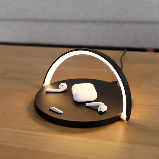 10W Qi Fast Charging Bedside Lamp with Warm White LED and 3000mAh Battery