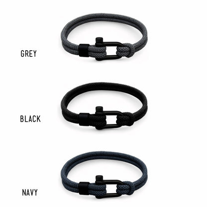 Nautical-Inspired Dual Strand Bracelet with Sleek Black Clasp