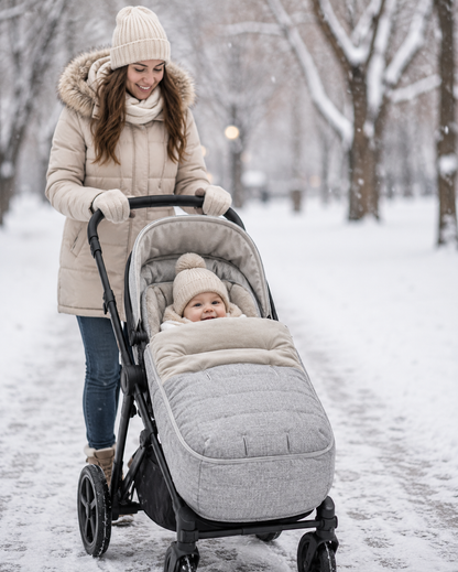 Weatherproof Infant Stroller Sleeping Bag - Footmuff with Harness Access for Winter Walks
