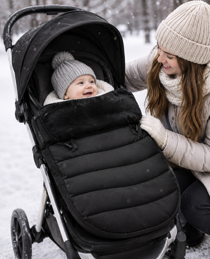 Weatherproof Infant Stroller Sleeping Bag - Footmuff with Harness Access for Winter Walks