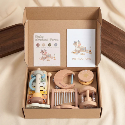6-Piece Rattle Set – Wooden Toys for Babies