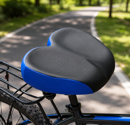 Extra Wide Padded Bicycle Seat with Shock Absorption for All Bikes
