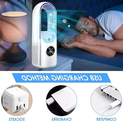 Blade-Free Portable AC Unit - Silent and Effective Cooling for Home/Office
