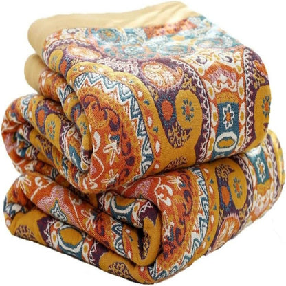Bohemian Style Reversible Throw Blanket
