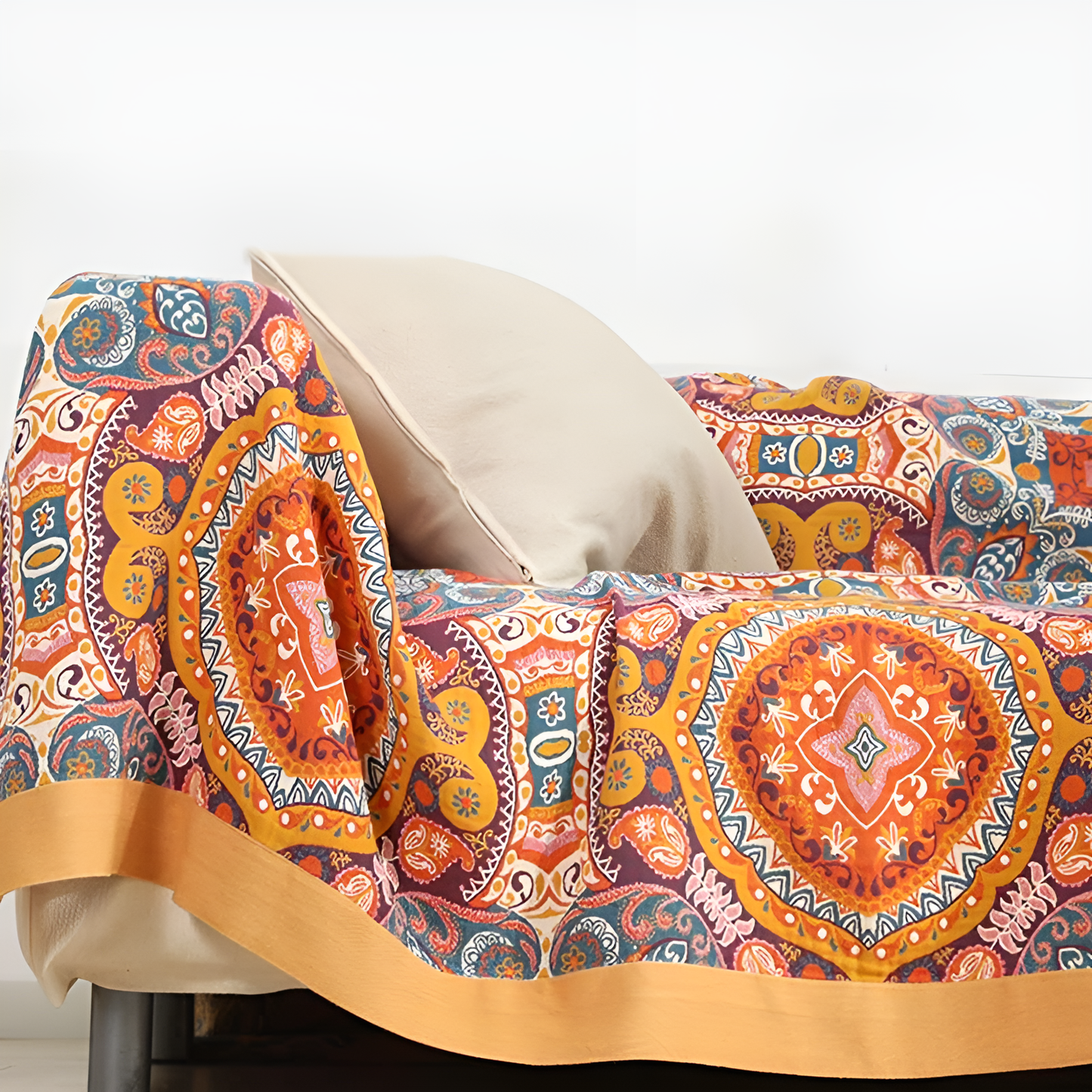 Bohemian Style Reversible Throw Blanket