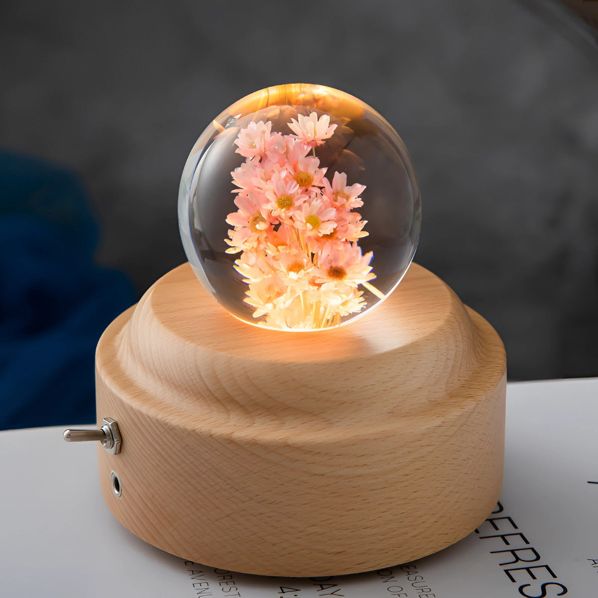 Botanical Night Light – Dandelion Resin Lamp with LED Base