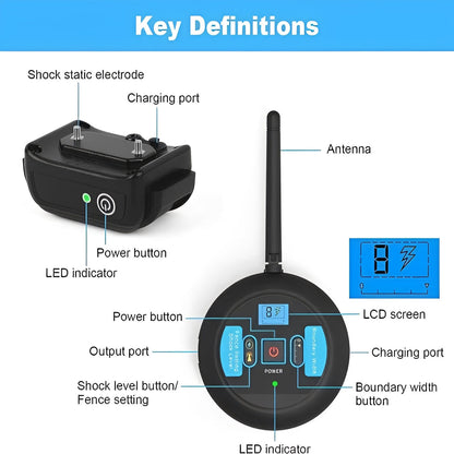 Adjustable Range Wireless Pet Containment System – Waterproof Collar