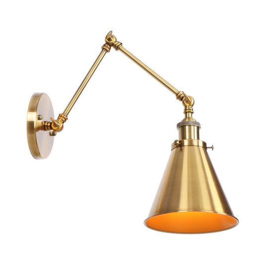 Adjustable Height Brass Wall Lamp with Swing Arm – Distinct Scalloped Style