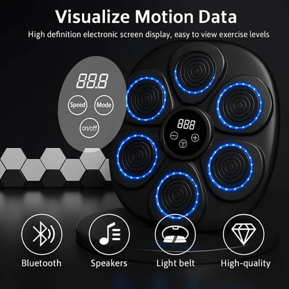 Fitness Coordination Boxing Pad with Interactive Music and Target Zones