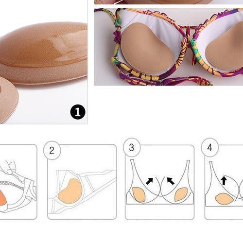 Silicone-Backed Swim Shape Enhancers for Comfortable Support