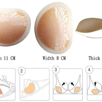 Silicone-Backed Swim Shape Enhancers for Comfortable Support