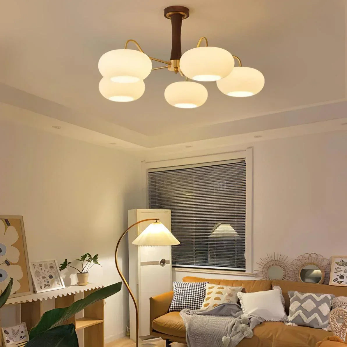 Ceiling Light in Vintage Style with Persimmon Finish
