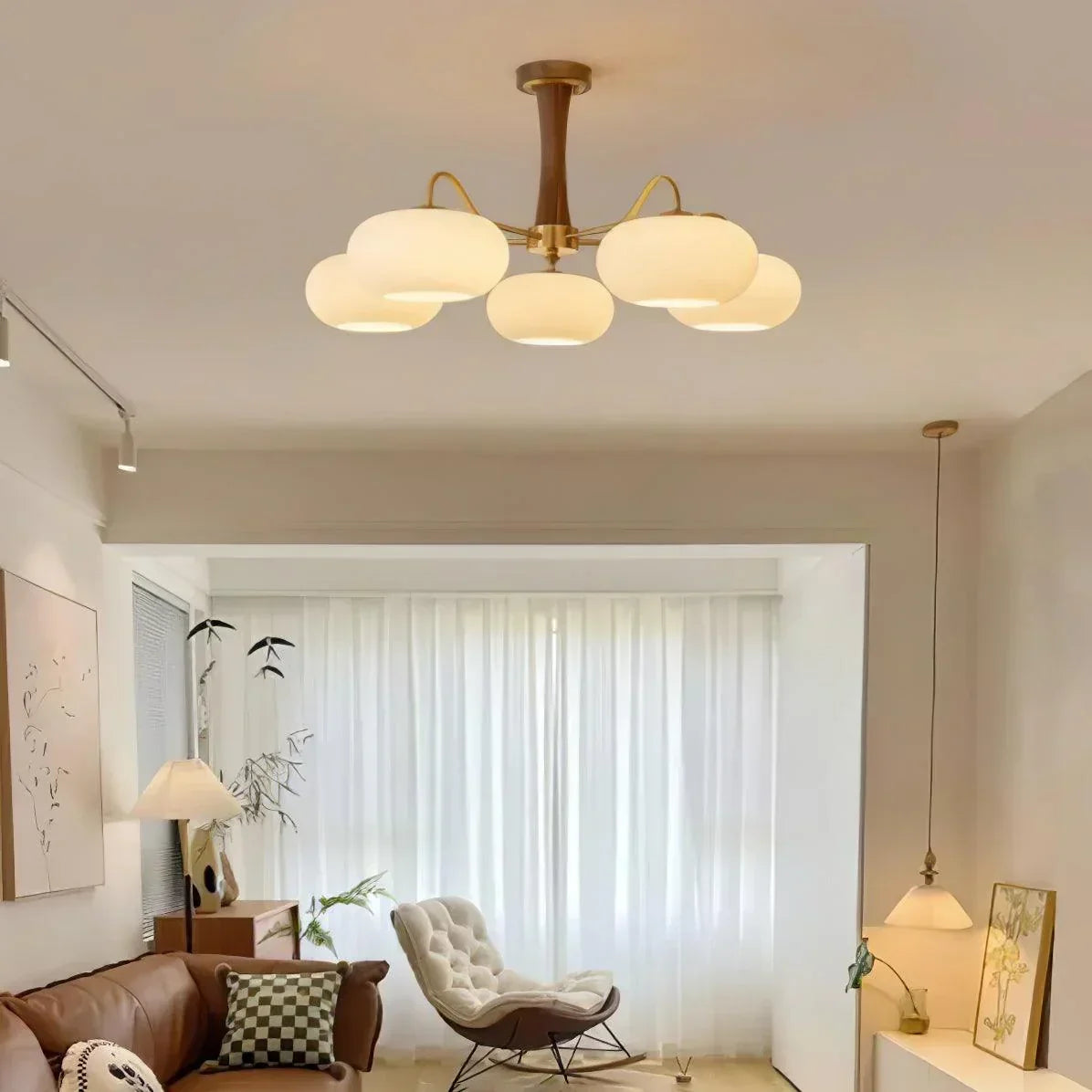 Ceiling Light in Vintage Style with Persimmon Finish