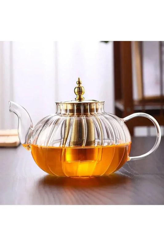 1200ml Glass Teapot with Infuser and Lid for Loose Leaf Tea