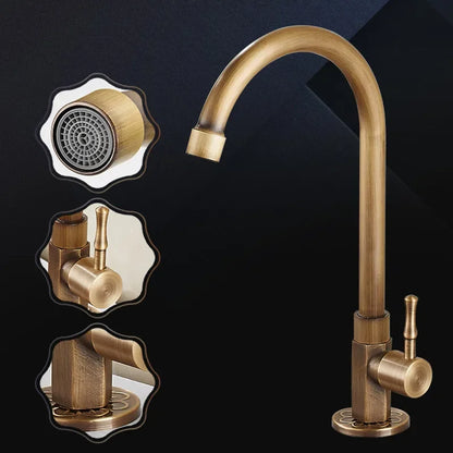 Gooseneck Faucet for Vintage-Style Kitchen
