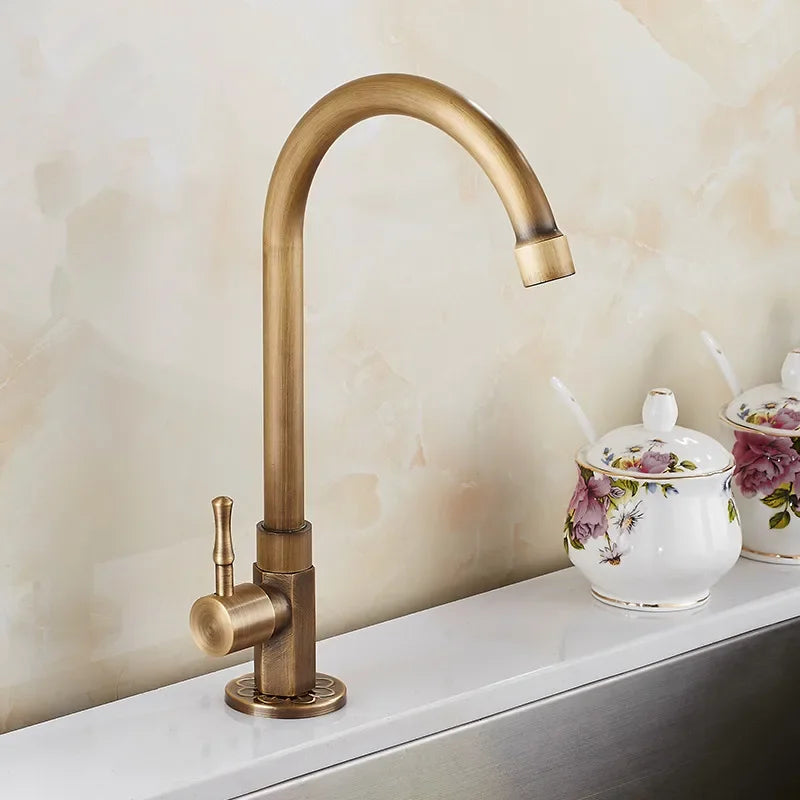 Gooseneck Faucet for Vintage-Style Kitchen