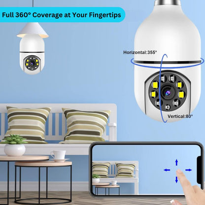 360° Panoramic View Light Bulb Camera with 1080P HD and Two-Way Audio