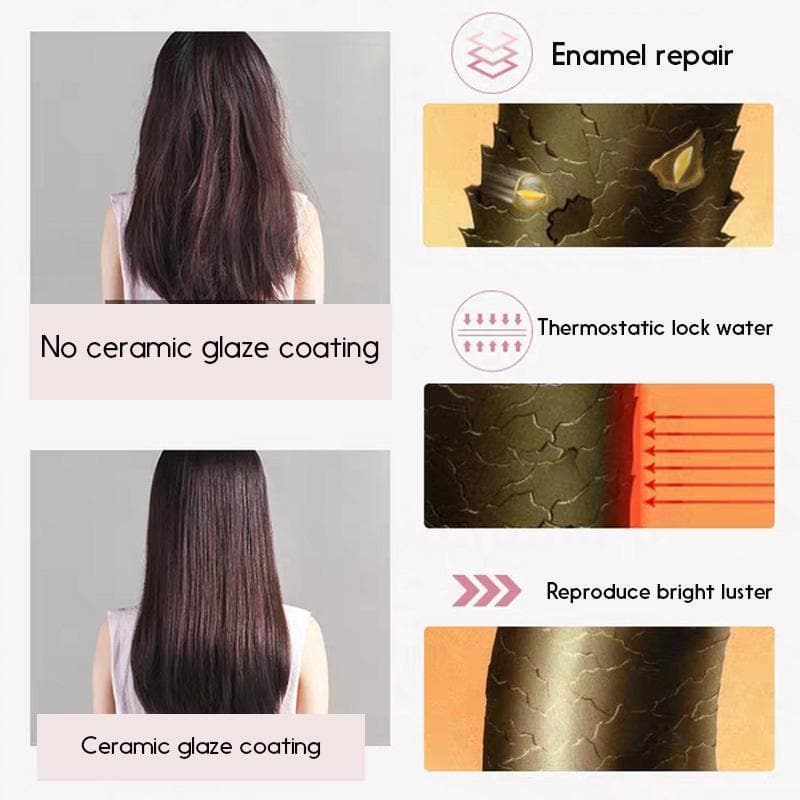 Compact Ceramic Hair Styler with Fast Heat Up and Dual Functionality