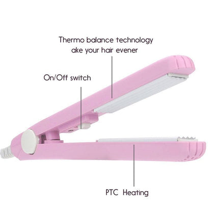 Compact Ceramic Hair Styler with Fast Heat Up and Dual Functionality